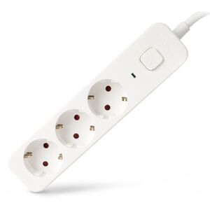 Entac D2 3-as eloszt&oacute; 1,5m k&aacute;bellel, feh&eacute;r, kapcsol&oacute;s (Type F Schuko)